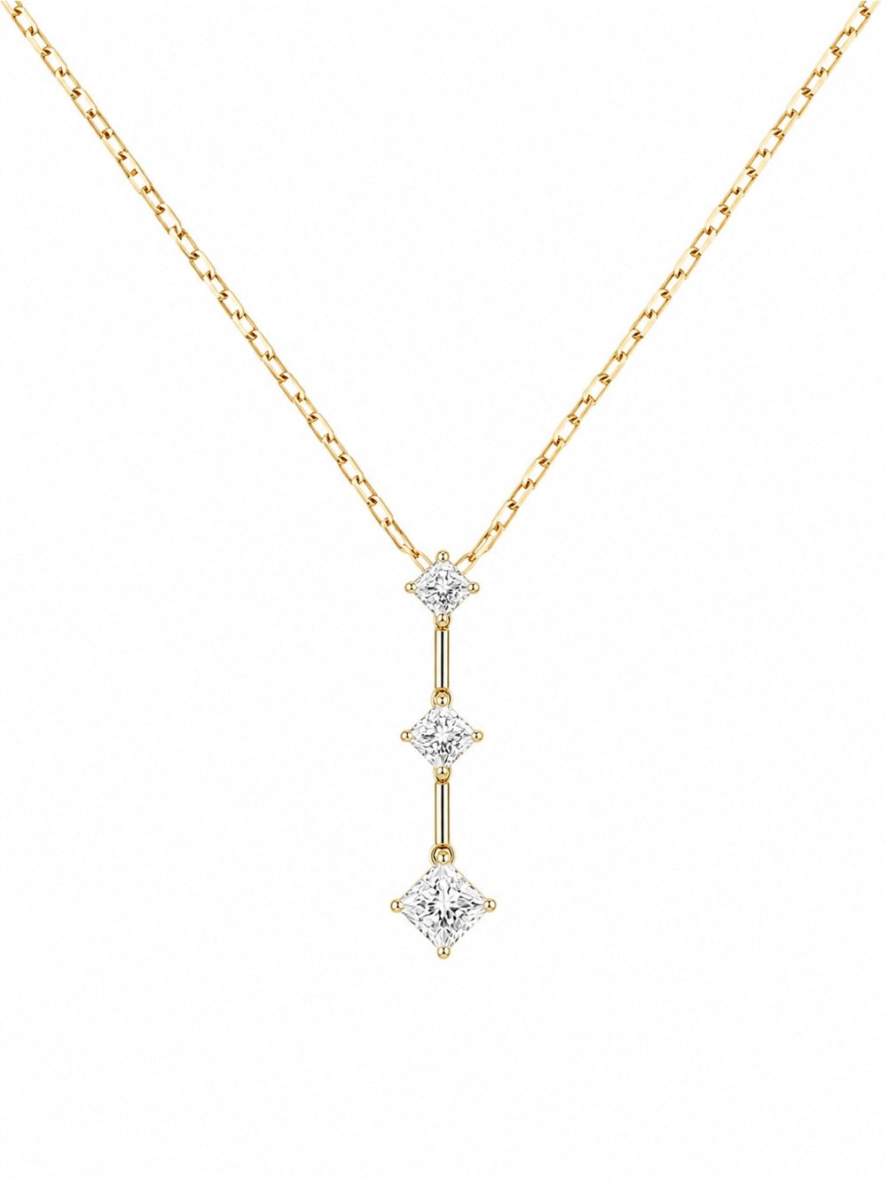 Natural Diamond Triple Drop Pendant (14k Gold)