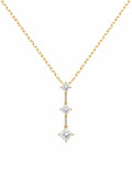 Natural Diamond Triple Drop Pendant (14k Gold)