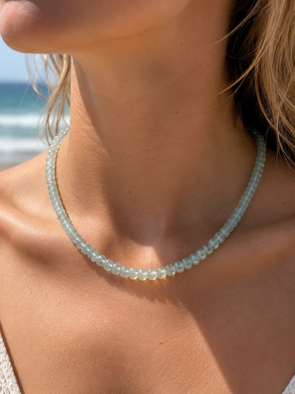 Aquamarine Gemstone Necklace (S925)