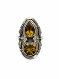 Citrine Two Stone Ring (S925)