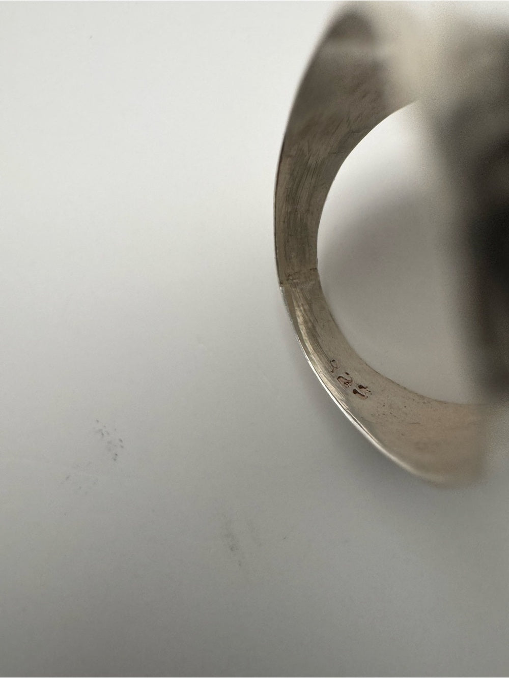 Faceted Moonstone Teardrop Ring (S925)