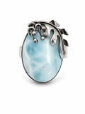Larimar Vine Oval Ring (S925)