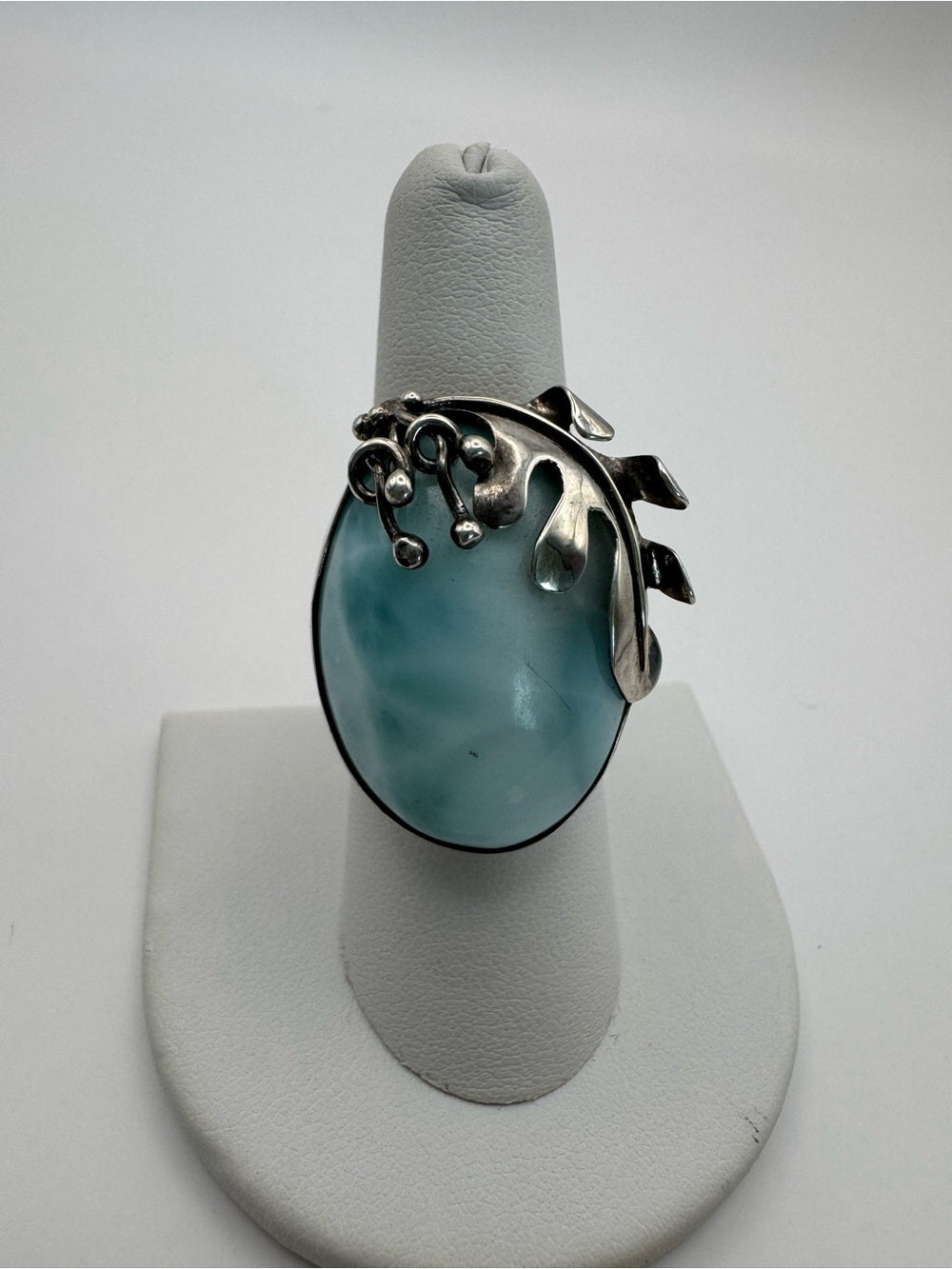 Larimar Vine Oval Ring (S925)