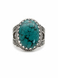 Turquoise Vintage Style Oval Ring (S925)