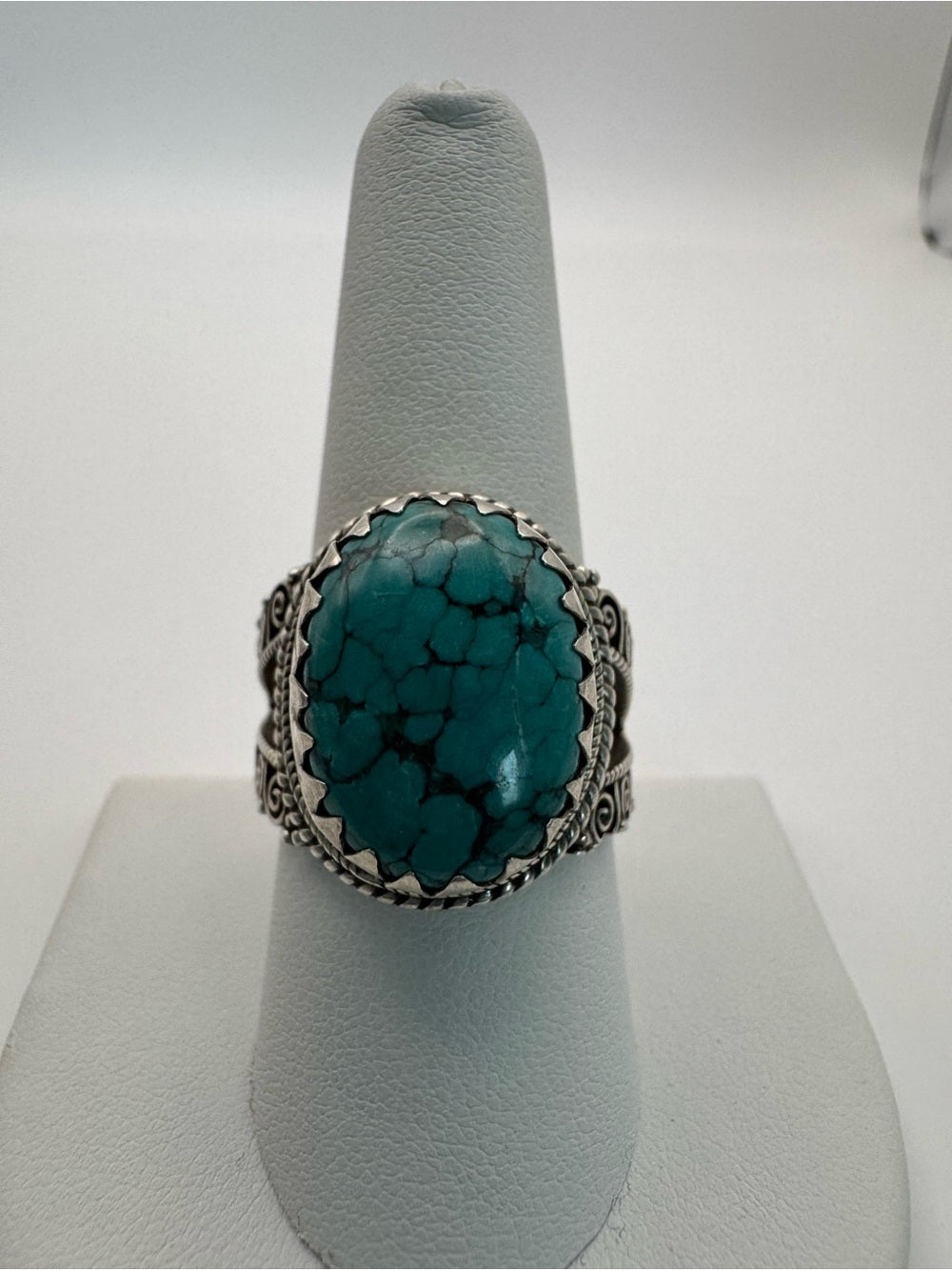 Turquoise Vintage Style Oval Ring (S925)