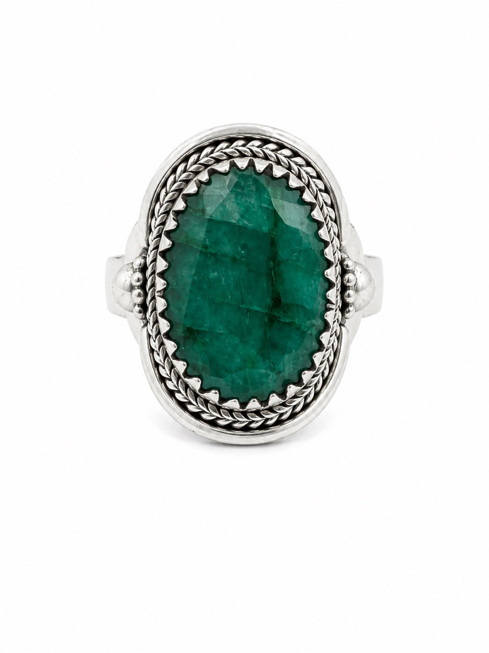 Emerald Vintage Style Ring (S925)