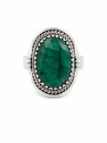 Emerald Vintage Style Ring (S925)