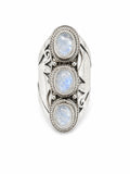 Triple Moonstone Ring (S925)
