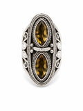 Citrine Double Stone Ring (S925)