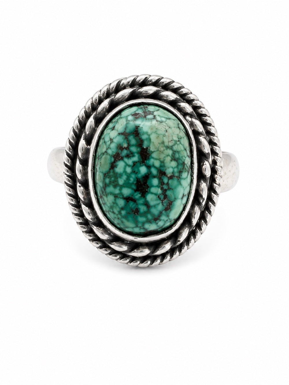 Turquoise Braided Ring (S925)