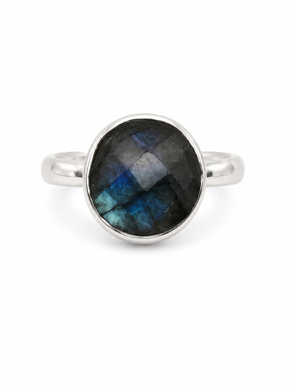 Labradorite Faceted Round Ring (S925)