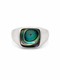 Abalone Signet Ring (S925)
