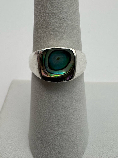 Abalone Signet Ring (S925)
