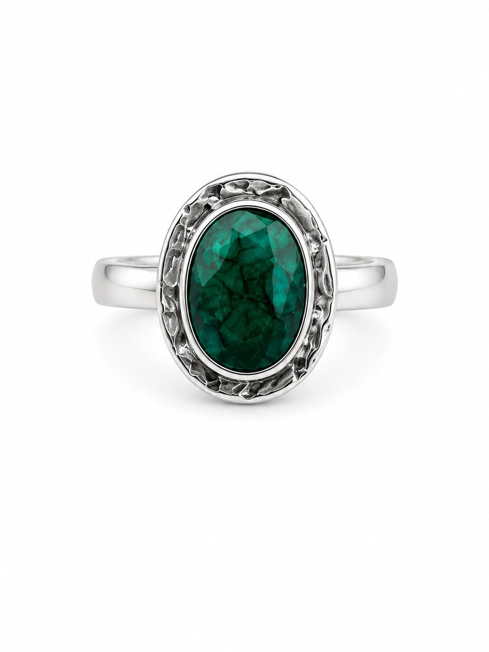 Emerald Oval Ring (S925)