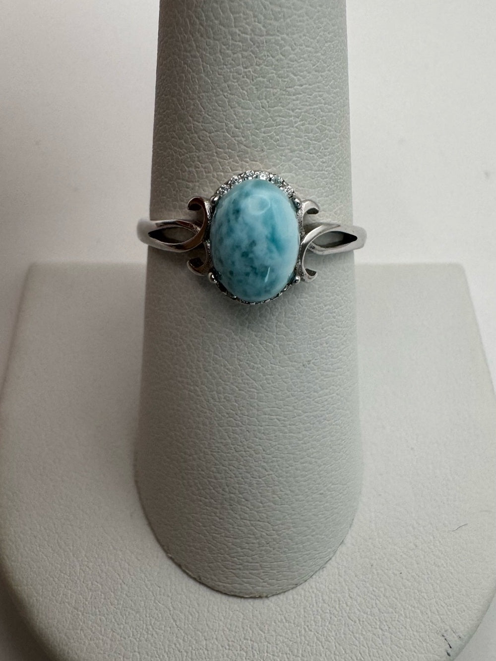 Larimar Swirl Band Ring (S925)