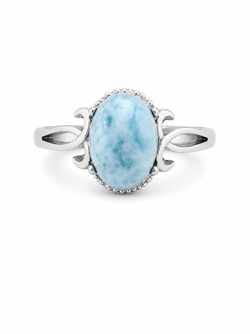 Larimar Swirl Band Ring (S925)