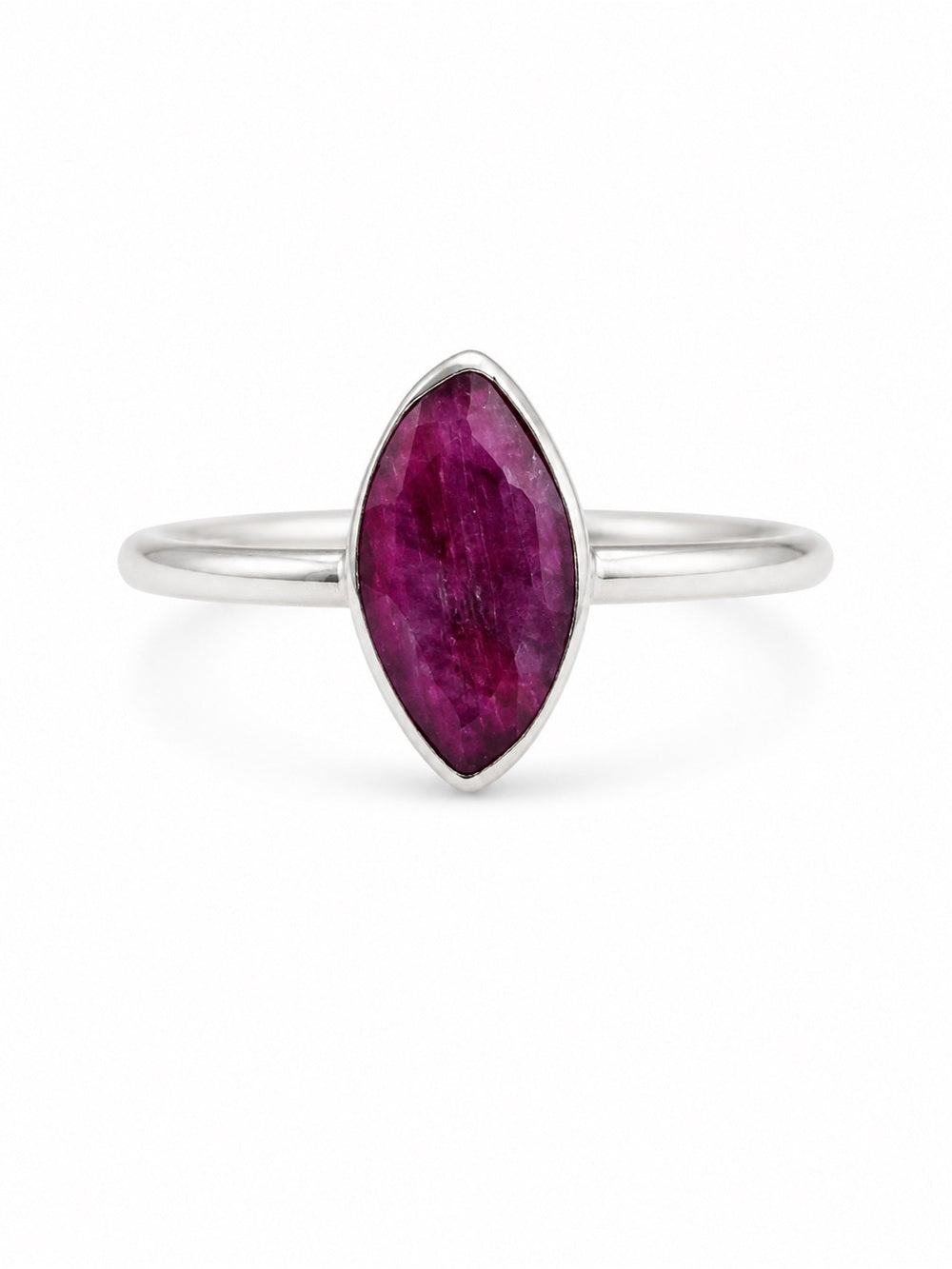 Ruby Marquise Shaped Ring (S925)