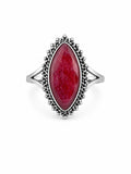 Ruby Marquise Shaped Ring (S925)