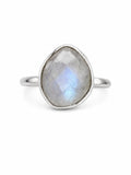 Moonstone Round Faceted Ring (S925)