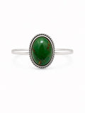 Green Oyster Turquoise Oval Ring