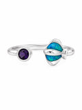 Blue Australian Opal Seashell Ring