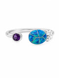 Blue Australian Opal Pineapple Ring