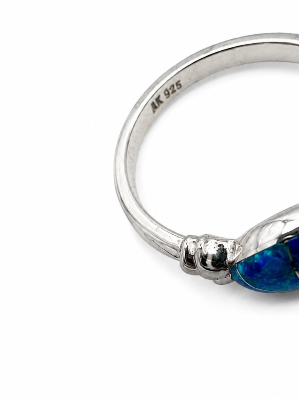 Blue Australian Opal Pineapple Ring