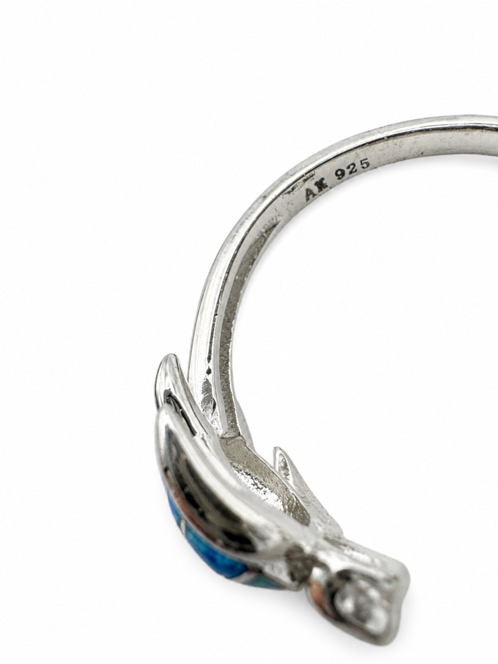Blue Australian Opal Turtle Ring