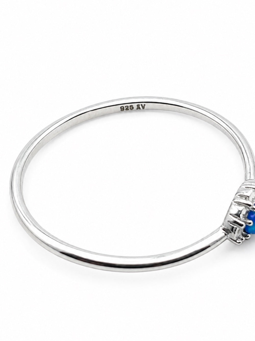 Blue Australian Opal Flower Ring