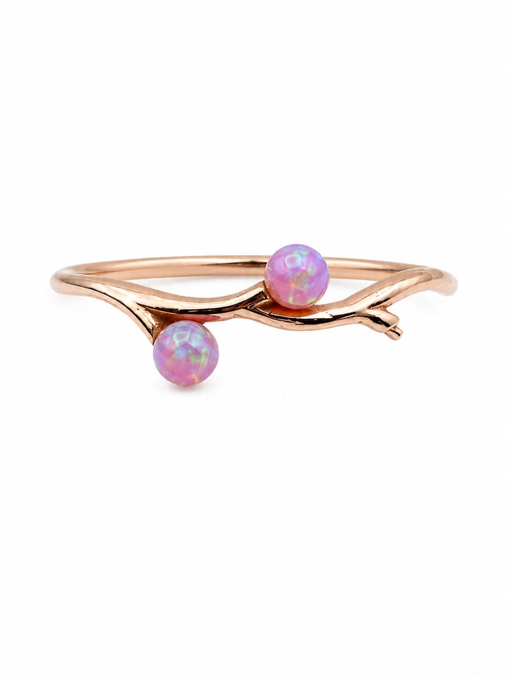 Pink Australian Opal Branch Ring