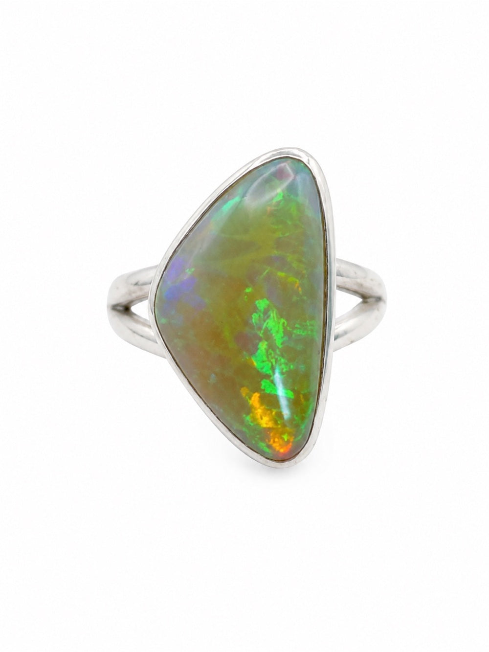 Ethiopian Opal Triangle Ring