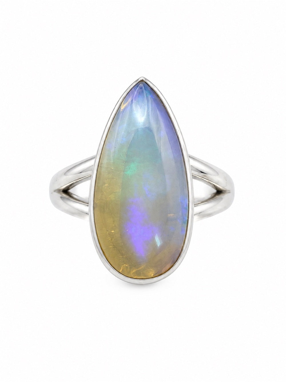 Ethiopian Opal Teardrop Ring