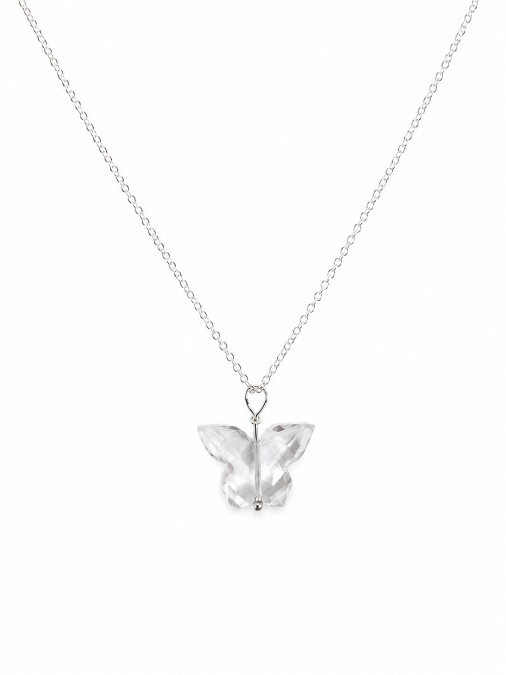 N12 Clear Quartz Butterfly Necklace (S925)