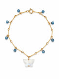 B3 Moonstone Butterfly and Aquamarine Bracelet