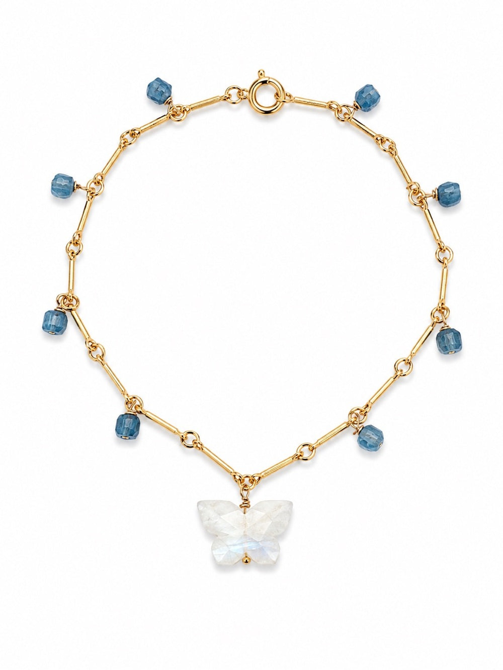 B3 Moonstone Butterfly and Aquamarine Bracelet