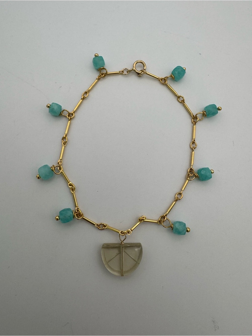 B1 Lemon Quartz and Amazonite Lemon Bracelet