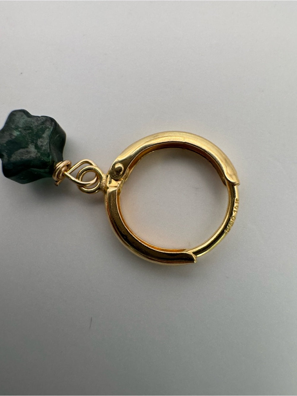 HG28 Green Tourmaline Star Huggie