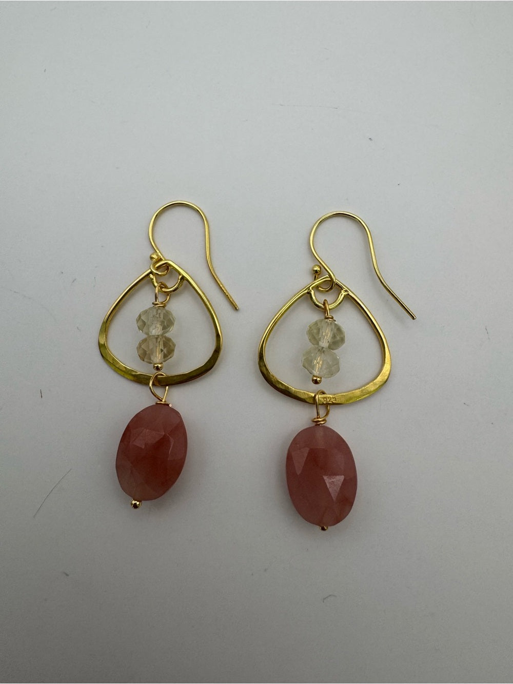 HK4 Lemon Quartz and Guava Quartz Earrings