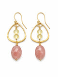 HK4 Lemon Quartz and Guava Quartz Earrings