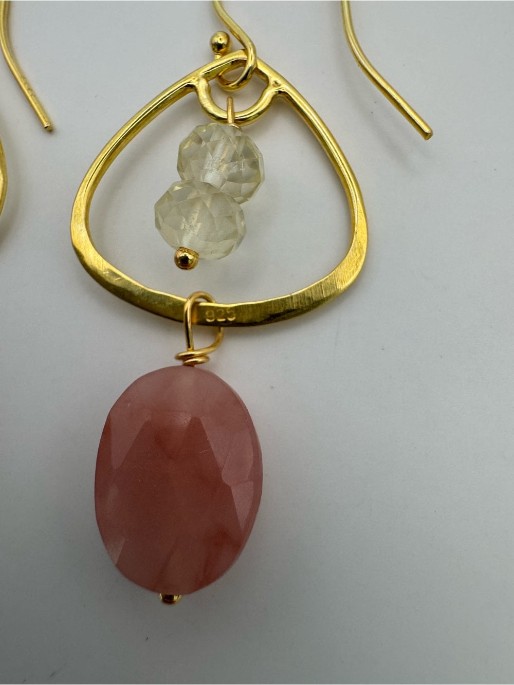 HK4 Lemon Quartz and Guava Quartz Earrings
