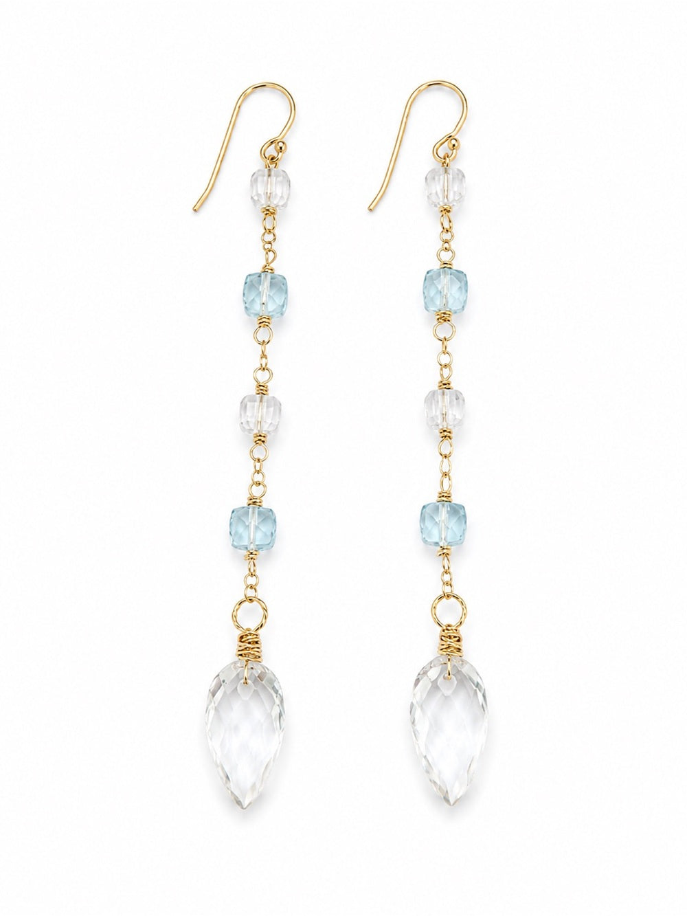 HK2 Blue and White Topaz Earrings