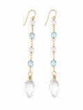 HK2 Blue and White Topaz Earrings