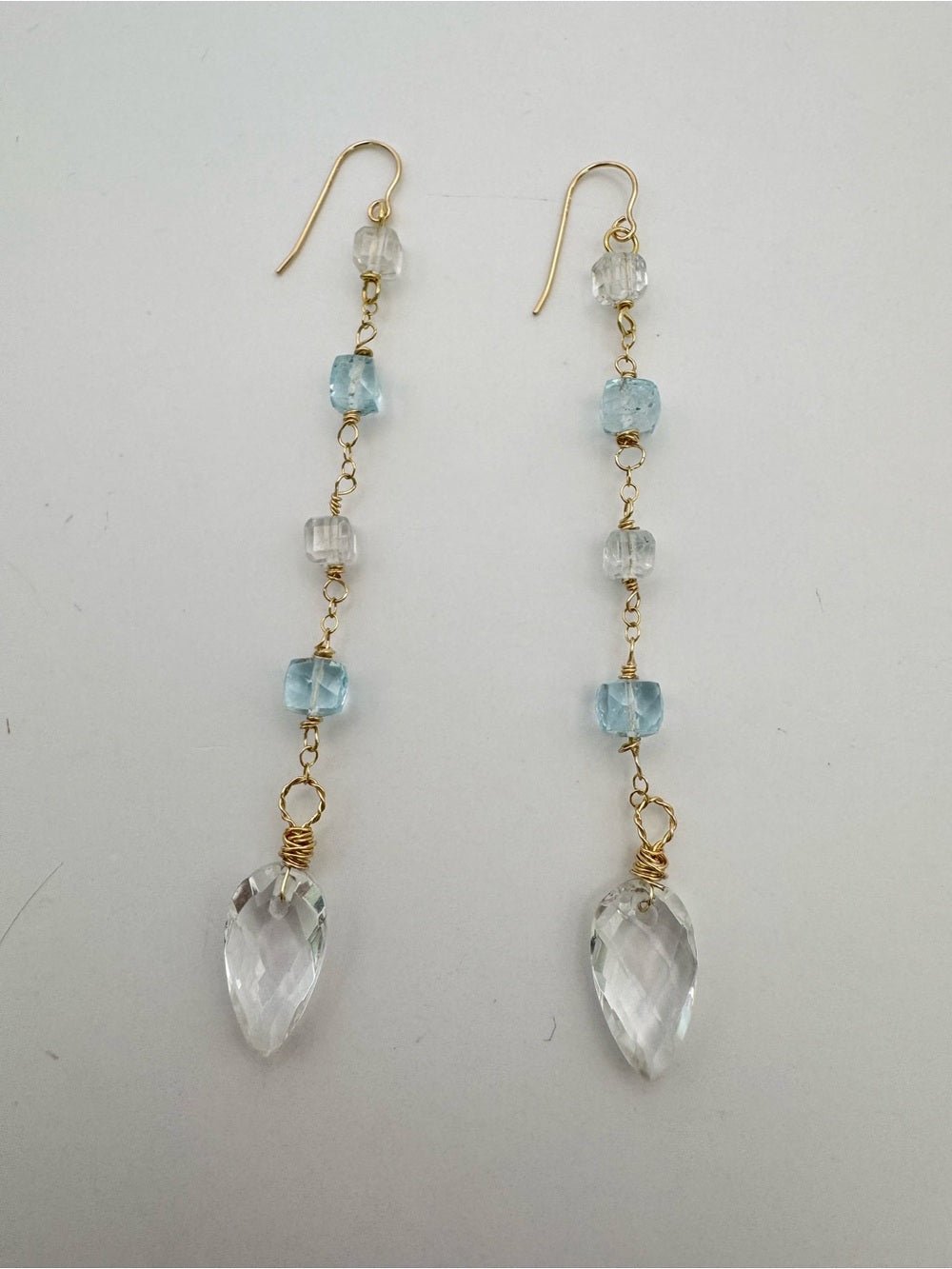 HK2 Blue and White Topaz Earrings