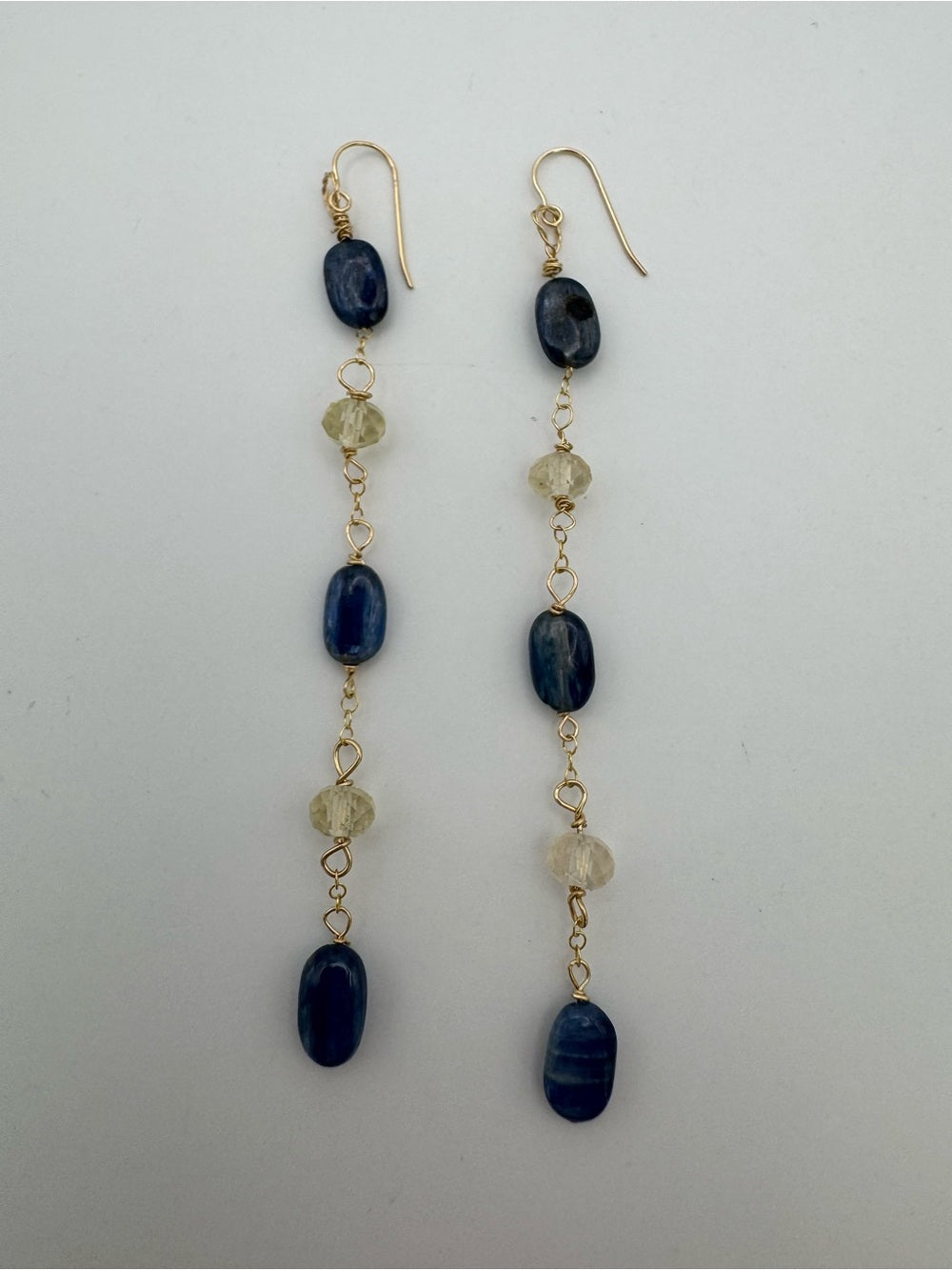 HK9 Kyanite and White Topaz Earrings