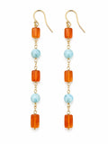 HK7 Carnelian and Larimar Earrings