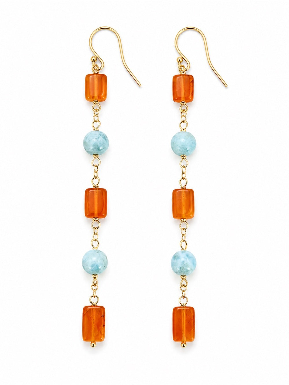 HK7 Carnelian and Larimar Earrings