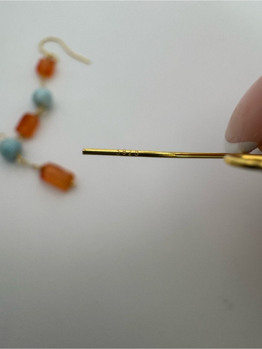 HK7 Carnelian and Larimar Earrings