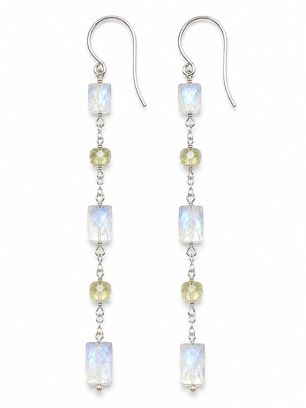 HK8 Moonstone and Prehnite Earrings (S925)