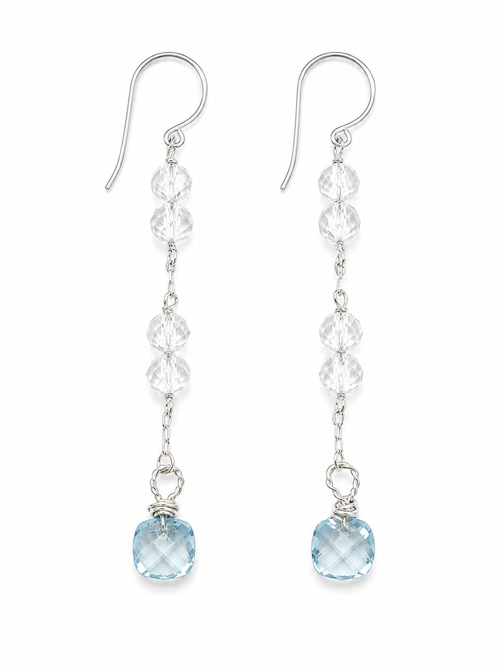 HK11 Blue and White Topaz Earrings (S925)