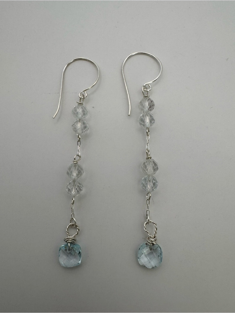 HK11 Blue and White Topaz Earrings (S925)